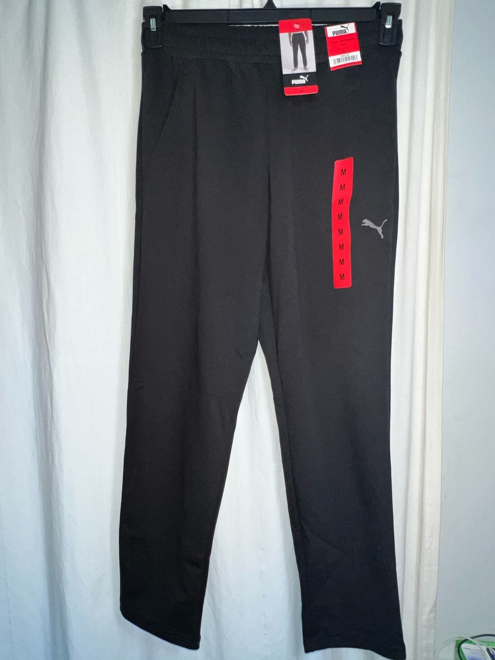 Puma Men's Black Jogger Sweatpants with Reflective Logo